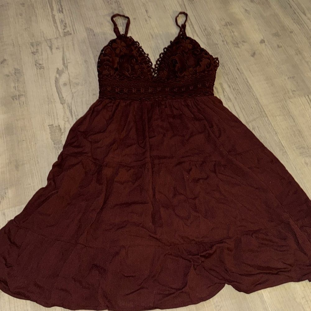 maroon mini dress